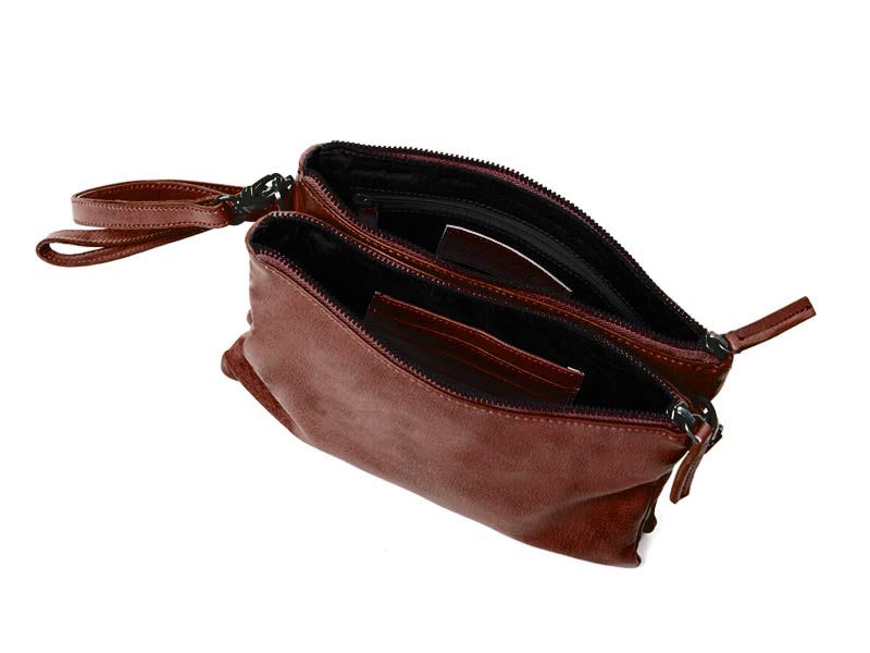 Sticks and Stones - Ledertasche Barranco Bag - Mustang Brown Innenansicht