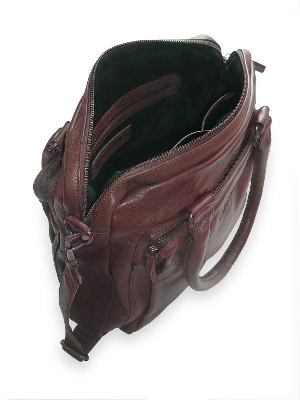 Sticks and Stones - Lederhandtasche Antigua -  Burgundy Innenansicht