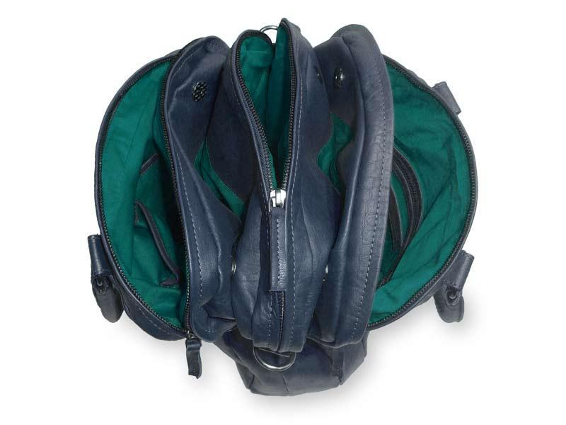 Sticks and Stones - Lederhandtasche Austin Bag - Dark Blue Innenansicht