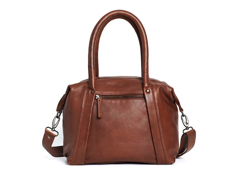 Sticks and Stones - Ledertasche Barcelona Bag - Mustang Brown