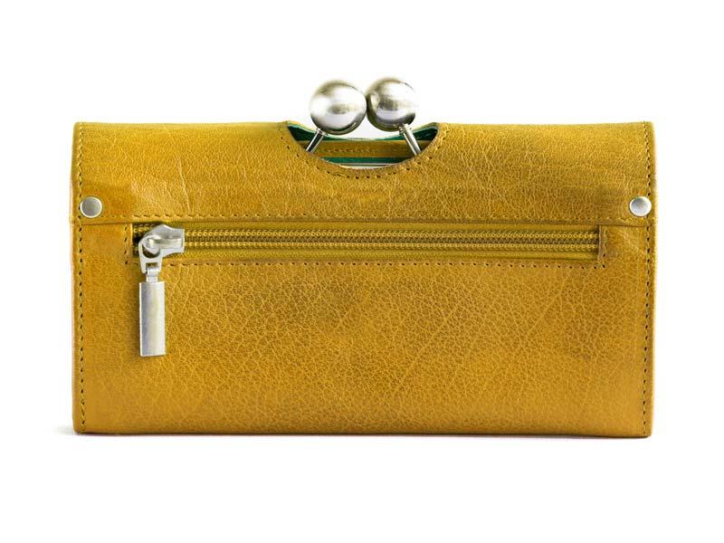 Sticks and Stones -  Lederbörse Berlin Wallet - Honey Yellow Rückseite