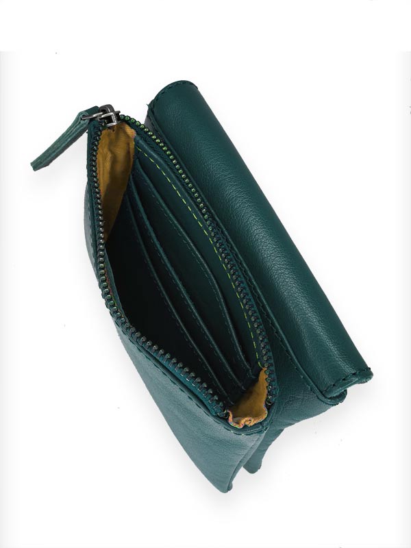 Sticks and Stones - Lederbörse Foggia Wallet - Petrol Blue Kartenfächer