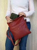 Sticks and Stones - Ledertasche Rosebery Bag - Red geöffnet mit Denver Wallet