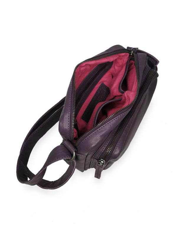 Sticks and Stones - Ledertasche Toscana Bag - Royal Purple Innenansicht